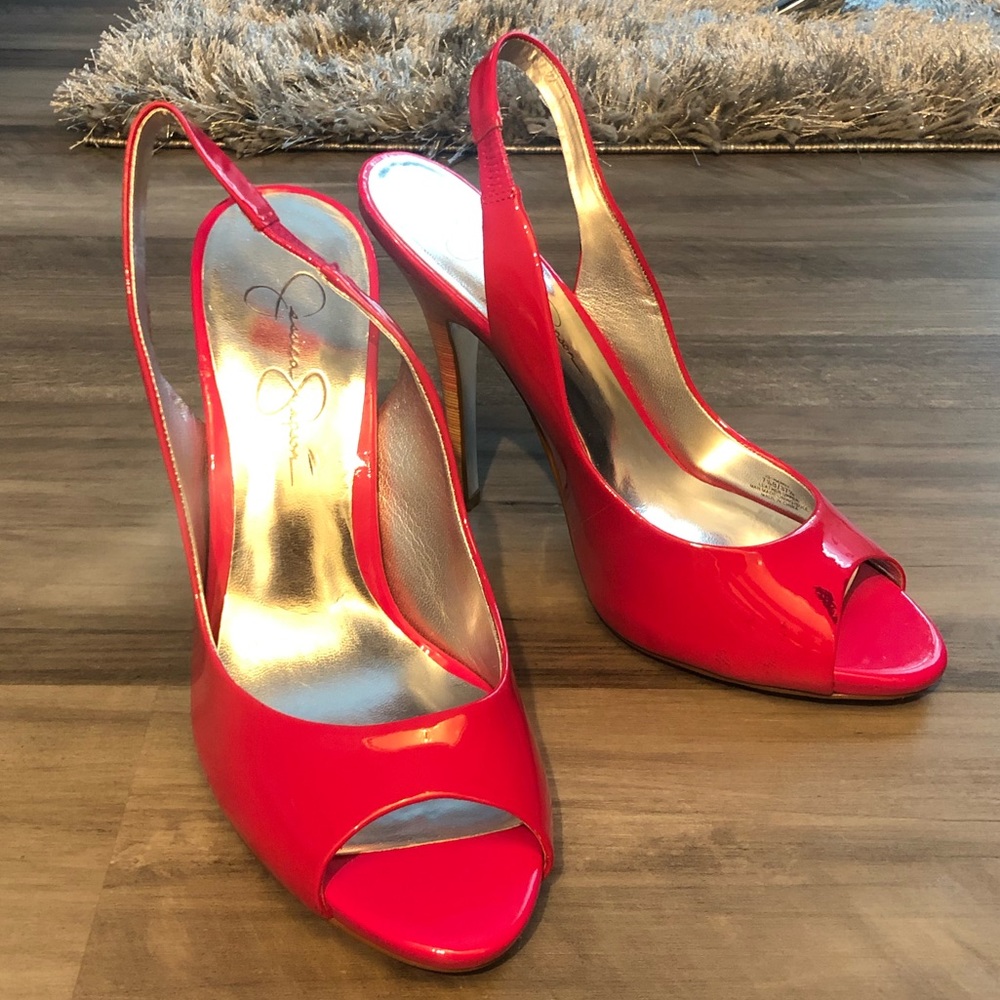 Hot Pink Jessica Simpson Open Toed Heels